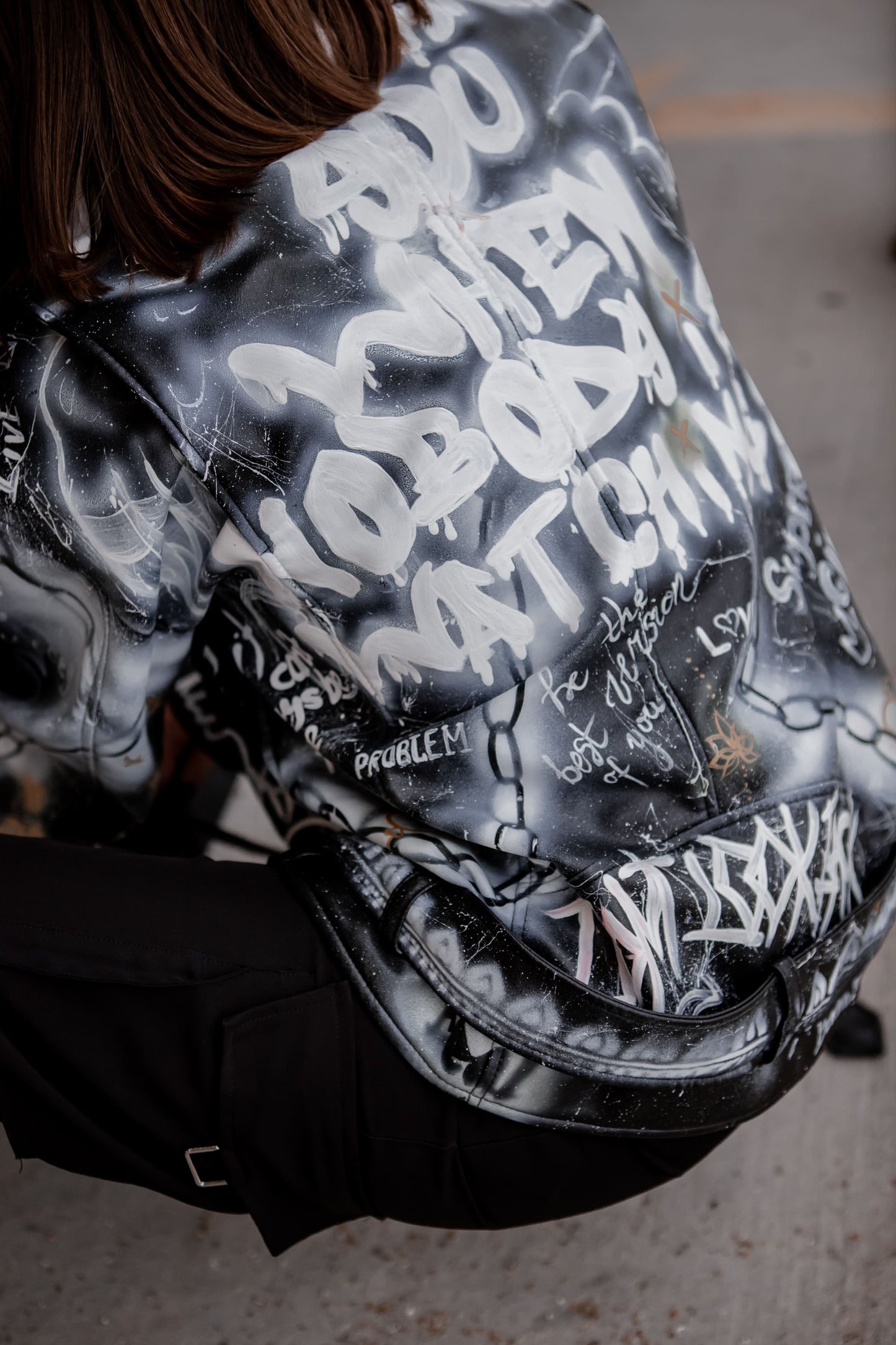LEATHER JACKET "NOBODY IS GONNA KNOW"